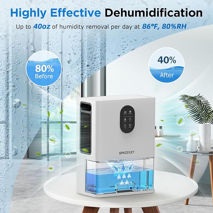 Dehumidifier, 106 OZ Water Tank Dehumidifiers - Image 2