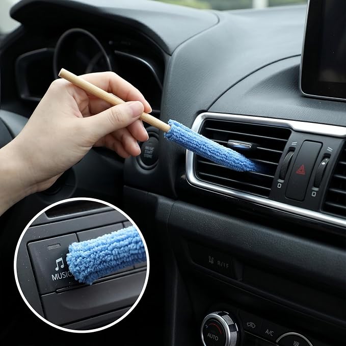 12 Pcs Microfiber Detail Duster Sticks, Crevice Cleaning Brush Kit - Image 5