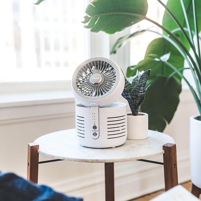 Crane 2-in-1 Air Purifier and Desk Fan, Fan and Air Purifier Combo, Night Stand - Image 4