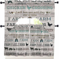 Farmhouse Swag Kitchen Curtains Valance and Tier Set, Rod Pocket Short Curtain by Unknown