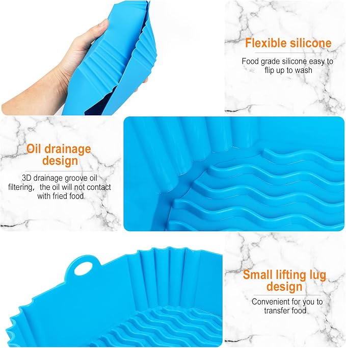 Boribim 2 PCS Square Silicone Air Fryer Liners - Image 6