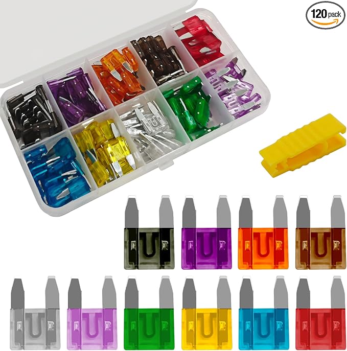 120PCS Mini Fuses Car Fuses Assortment Kit, Auto Blade Fuse Kit by Unknown
