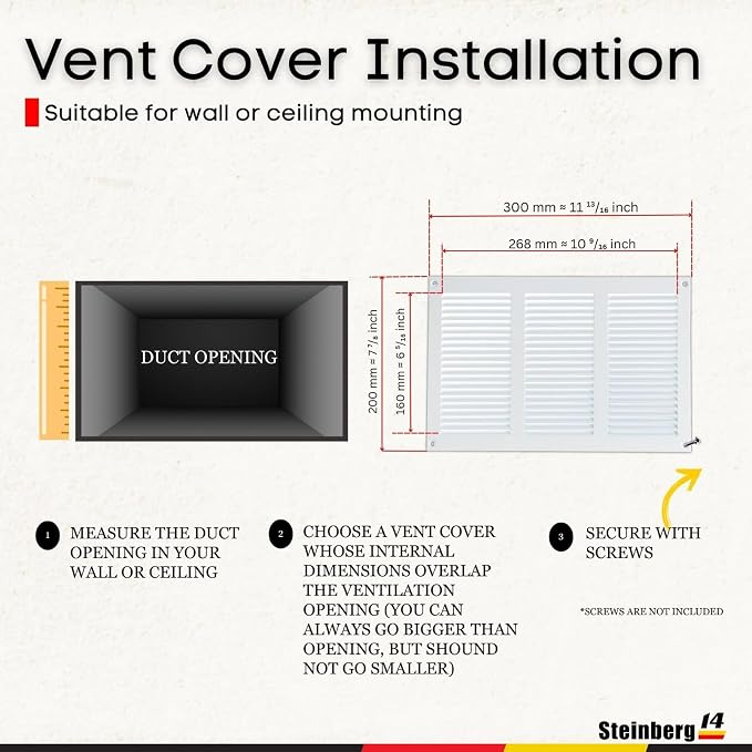 Steinberg14 White Vent Cover 10x6 - Image 5