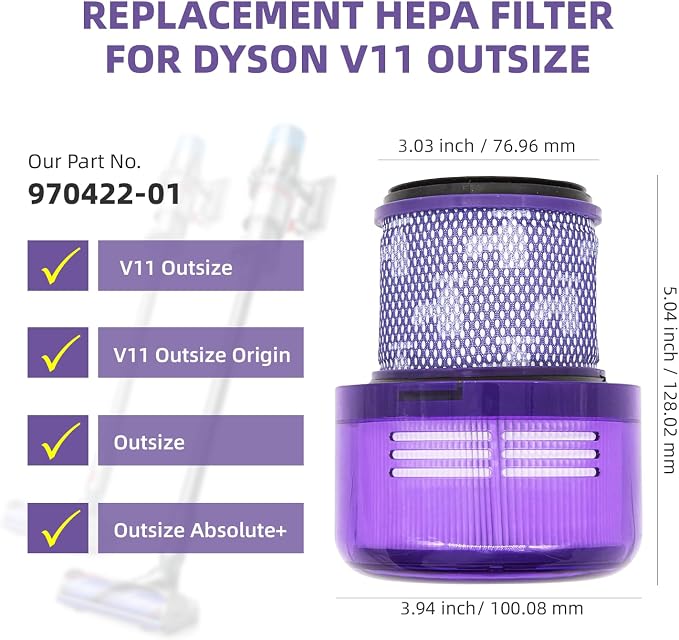 Dyson Outsize Filter, V11 Outsize, Outsize Origin, V11 Outsize Filter, Replaces - Image 2