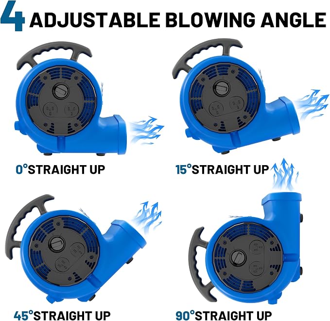 Air Mover Blower Fan, Industrial 1/3HP 1200CFM Monster Floor Blower Carpet - Image 5