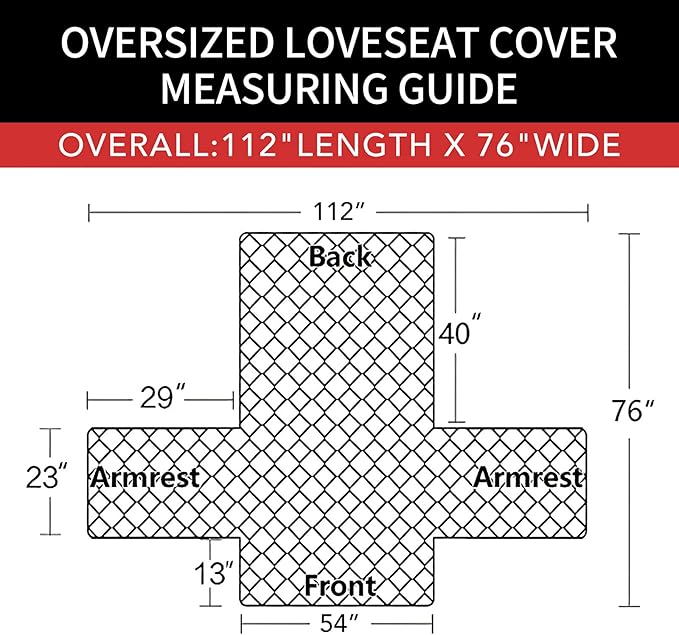 Easy-Going Sofa Slipcover Reversible Loveseat Sofa Cover Couch Cover for 2 Cushion Couch Furniture Protector with Elastic Straps for Pets Kids Dog Cat (Oversized Loveseat, Orange/Black)