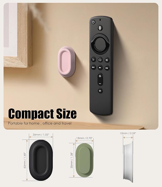 4 Pack Magnetic Remote Control Holder Wall Mount, Upgraded No Drill - Image 2
