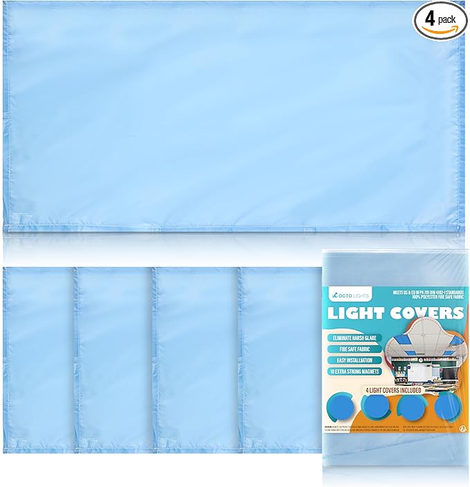 Fluorescent Blue Light Covers for Ceiling Lights by OctoLights