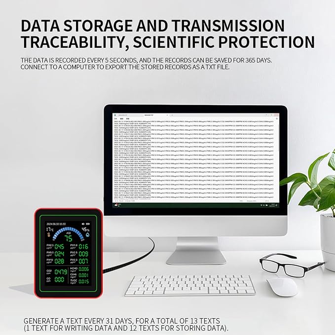 Indoor Air Quality Monitor, 18 in 1 Professional Meter, Battery Powered - Image 9