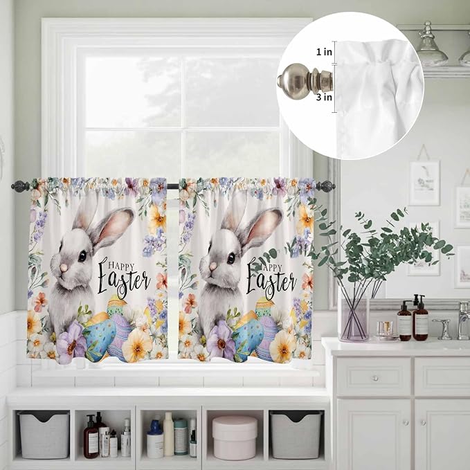 Happy Easter Kitchen Curtains Set 3 Piece - Image 5