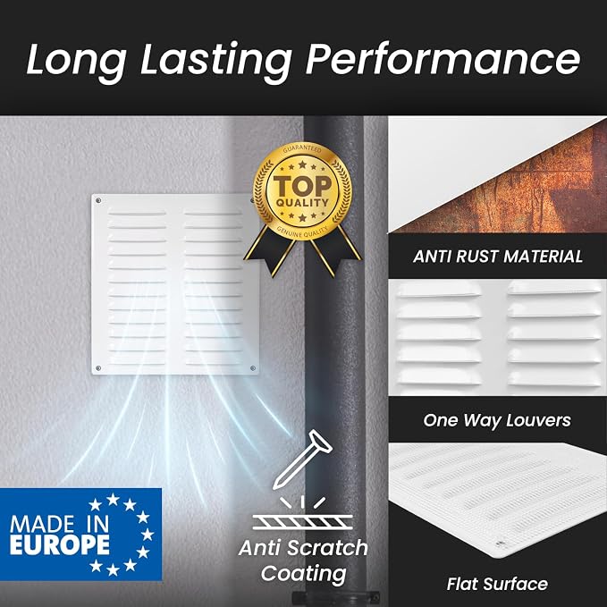 Repa Market 10" x 11" White Steel Vent Cover – Wall & Ceiling Air Return Grille - Image 3