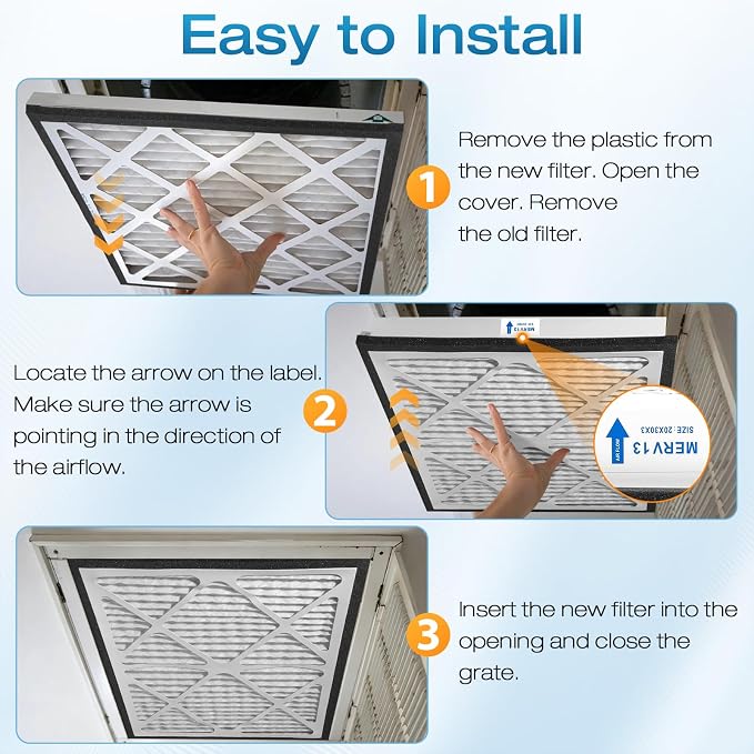 3 Pack 20x30x3 MERV 13 Pleated Air Filters Replacement Compatible - Image 5