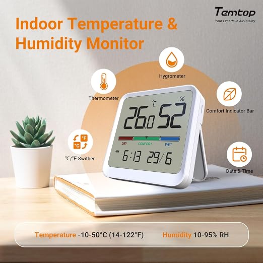 Temtop Indoor Thermometer Hygrometer, Precision Digital Temp/Humidity Monitor - Image 4