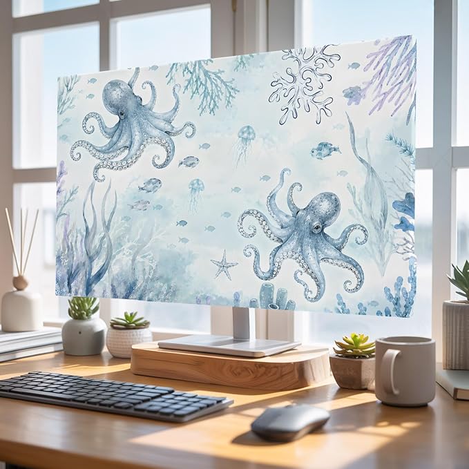 Ocean Sea Octopus Coral Fish Indoor TV Cover, Elastic TV Screen Protector by Unknown