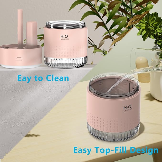 SZO Plant Humidifier Indoor, 500ml Soft Pink - Image 6