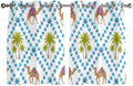 2 Panel Kitchen Cafe Curtains, Camels Palm Trees Sunlight Filtering Nature Air by Hokiten