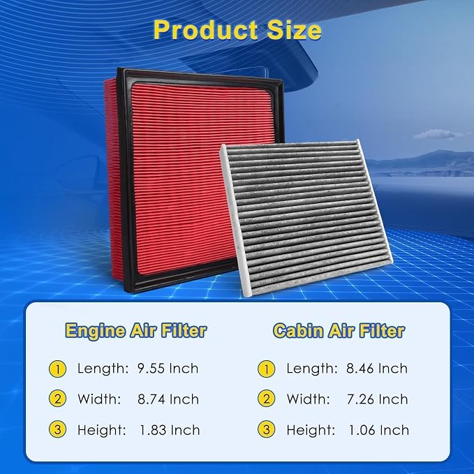 Cabin Engine Air Filter Kit Fits Es250, Gr Corolla, Grand Highlander, Highlander - Image 3