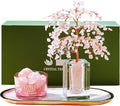 Runyangshi Rose Quartzt Crystal Tree of Life Natural Crystal Ore Diffuser Set by Runyangshi