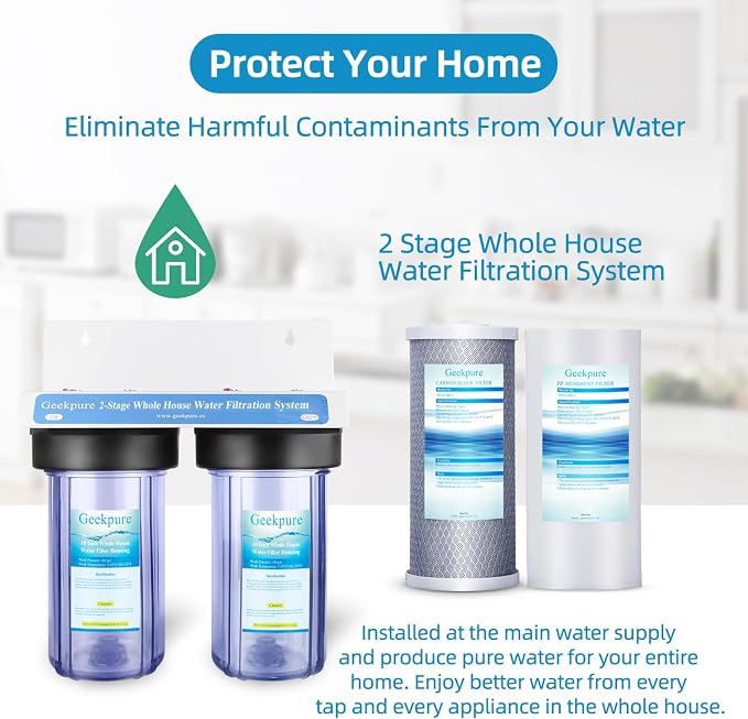 Geekpure 2 Stage Whole House Water Filter System - Image 4