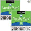 Nordic Pure 20x20x5 Pleated MERV 13 Plus Carbon Air Filters 2 Pack | Actual by NordicPure