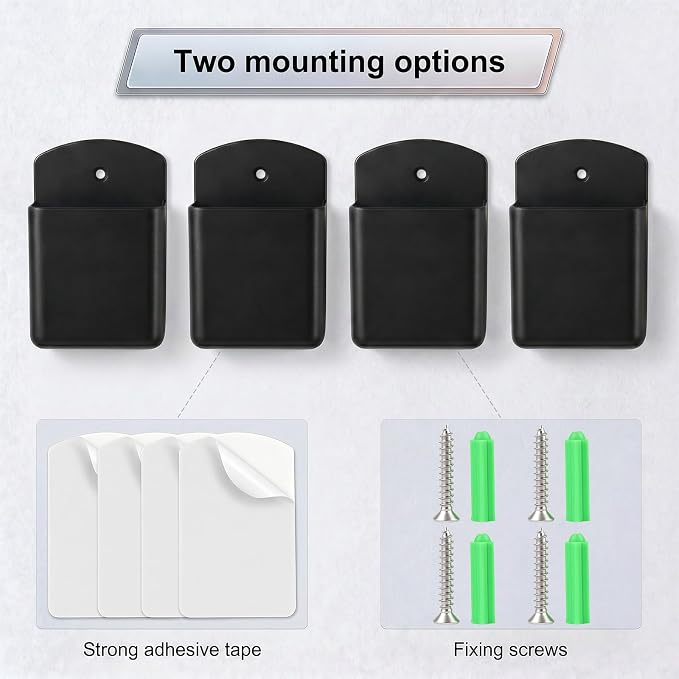 2 PCS Remote Control Holder Wall Mount, TV Remote Control Holder, Self Adhesive - Image 4