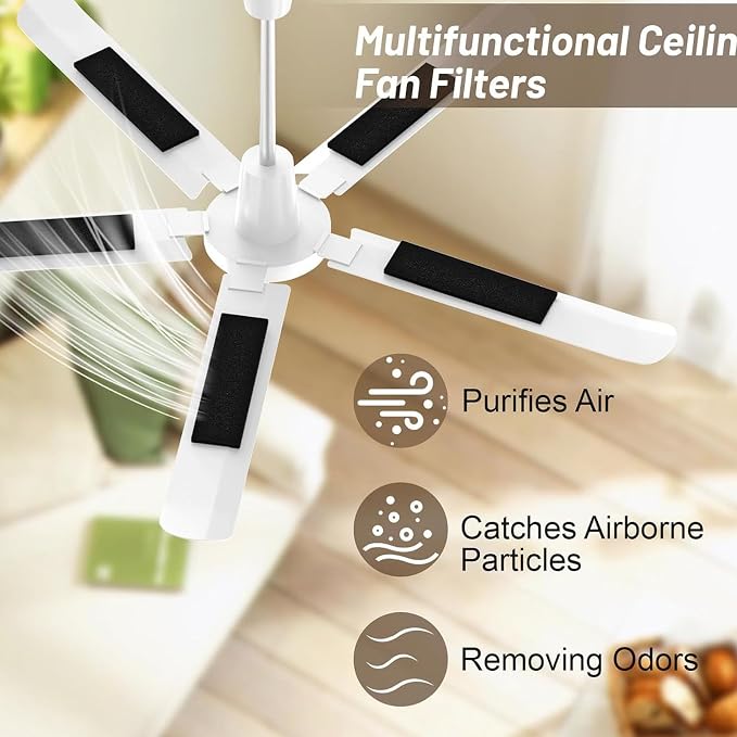 5pcs Ceiling Fan Blades Filters, Activated Charcoal Ceiling Fan Filters - Image 5