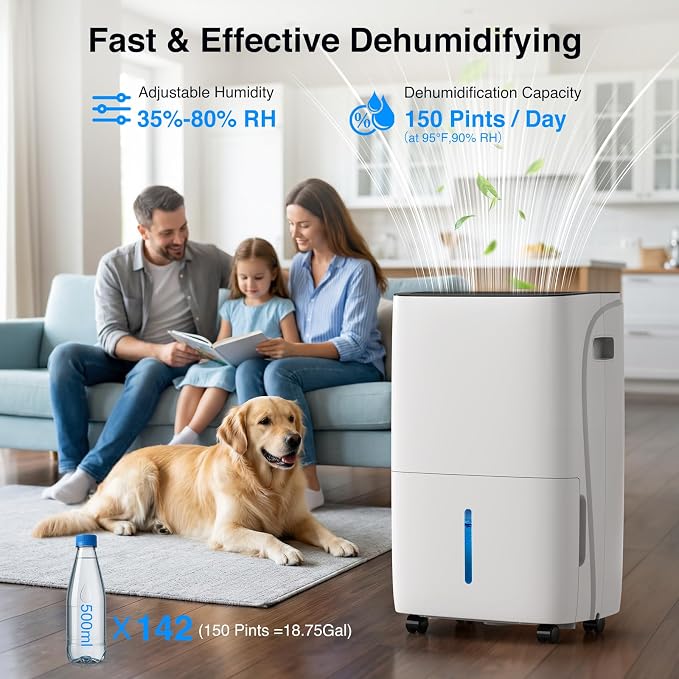 ZAFRO 7000 Sq.Ft Dehumidifiers for Home and Basement - Image 2