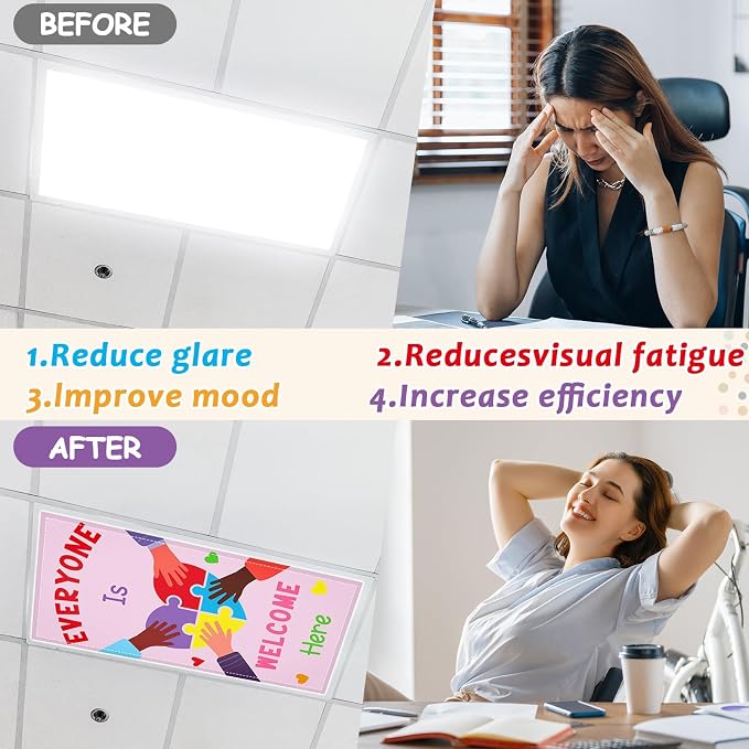 6Pcs Inspirational Fluorescent Light Covers - Image 4