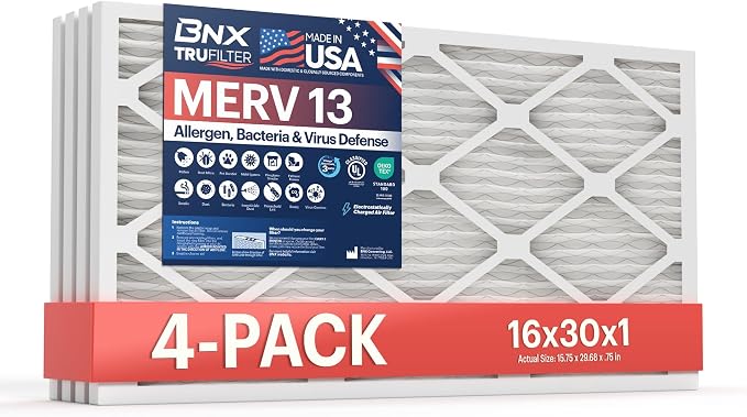BNX TruFilter 16x30x1 Air Filter MERV 13 by BNX