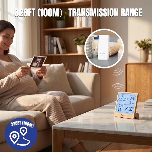 Raddy WF-50T Indoor Outdoor Thermometer Hygrometer Wireless Weather Station - Image 3