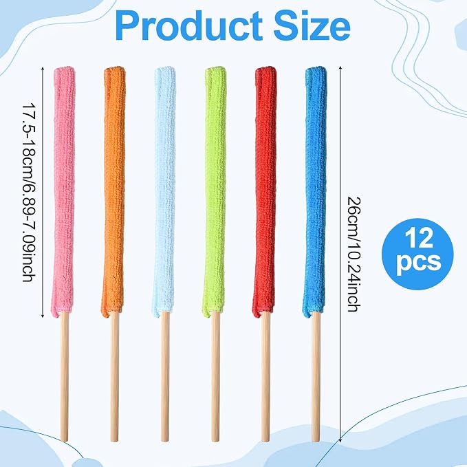 12 Pcs Microfiber Detail Duster Sticks, Crevice Cleaning Brush Kit - Image 2