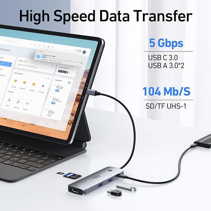Selore USB C Docking Station Dual HDMI Monitor, USB C to Dual HDMI Adapter - Image 6