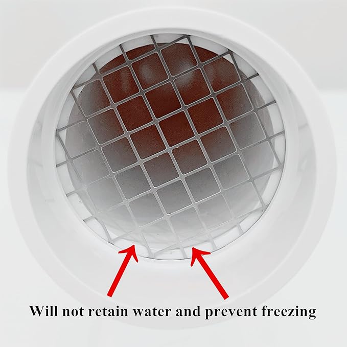 2" PVC Vent Cap with Stainless Steel Screen, 0°Vent Termination Cap - Image 4