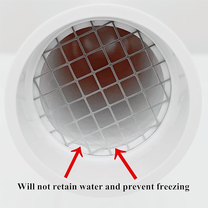 6" PVC Vent Cap with Stainless Steel Screen, 0°Vent Termination Cap - Image 4
