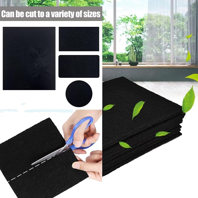 48 x 16 Inch Cut-to-Fit Activated Carbon Fabric Filter Sheet Charcoal Air Vent - Image 3