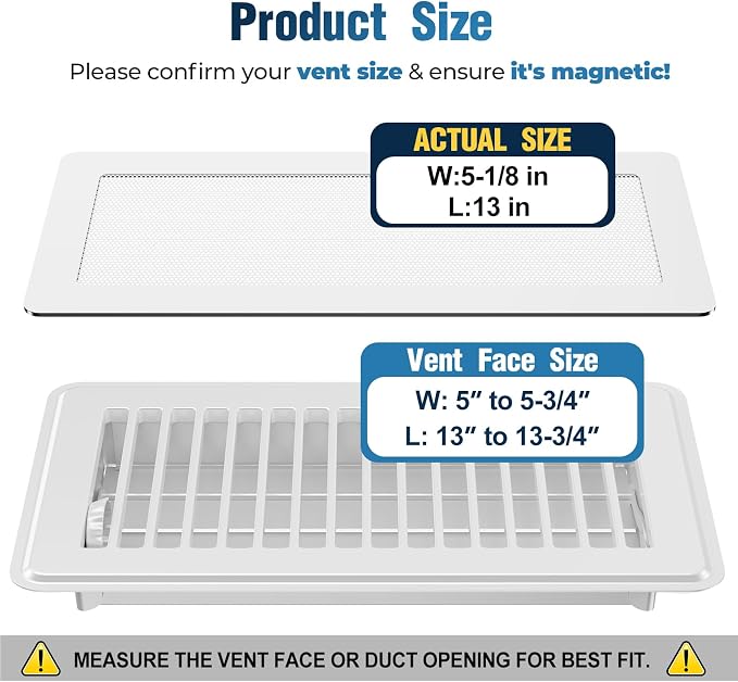 Magnetic Vent Covers with Vent Screen 5.1x13 Inch, Ceiling Air Vents, Ventilate - Image 2