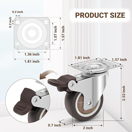 2 Inch Caster Wheels - Image 3