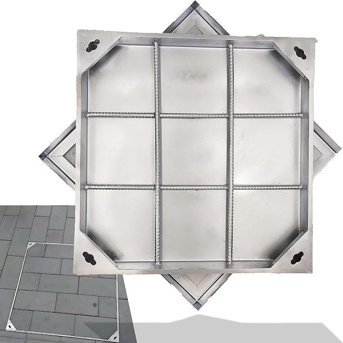24x24 Invisible Stainless Steel Manhole Cover and Frame by MASSLUNTMetalProducts