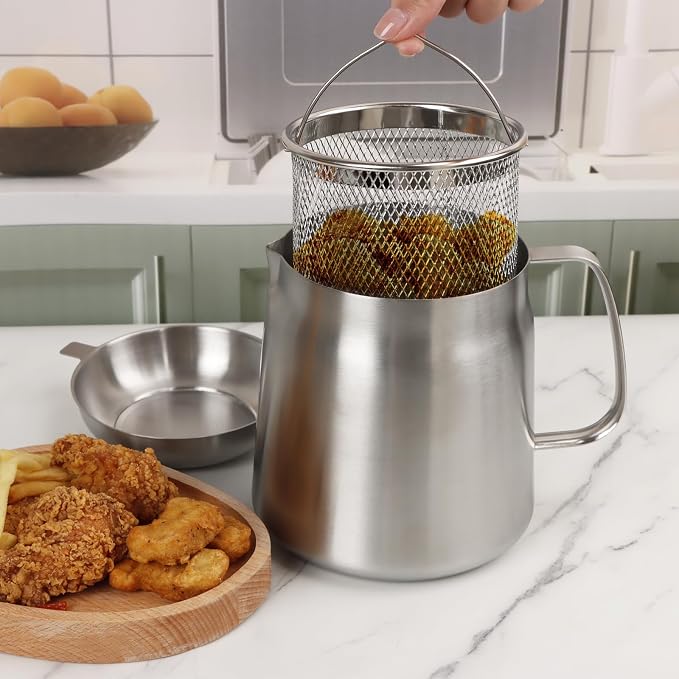 50oz 304 Stainless Steel Oil Filter Pot, Heavy Duty Bacon Grease Container & - Image 7