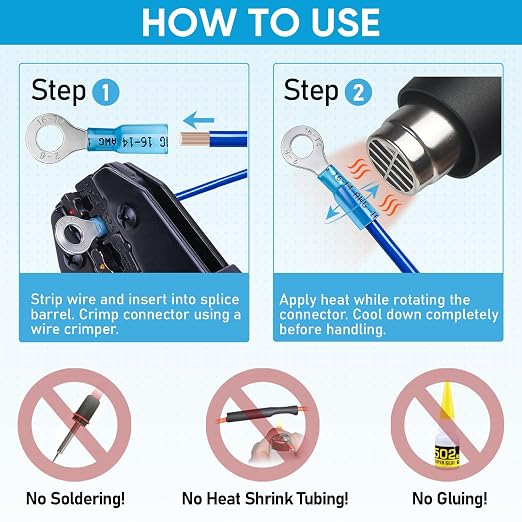 TICONN 400Pcs Heat Shrink Wire Connectors, Waterproof Automotive Marine - Image 7