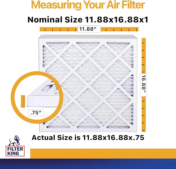 Filter King 11.88x16.88x1 Air Filter | 12-PACK | MERV 13 HVAC Pleated A/C - Image 2