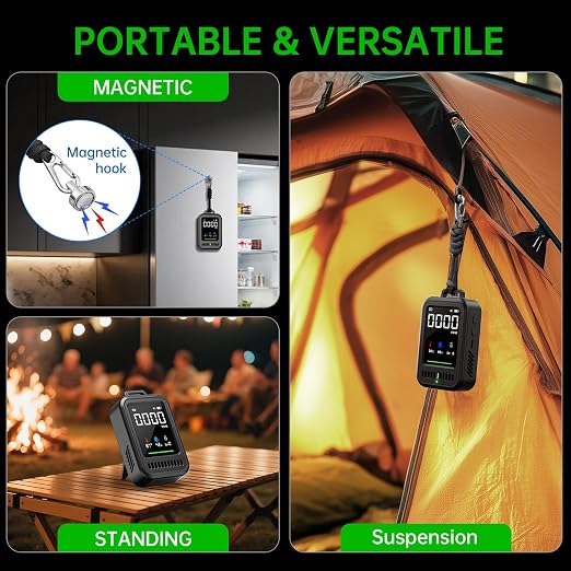 4-in-1 Portable Air Monitor, Temperature & Humidity & UV & Air Quality Meters - Image 8
