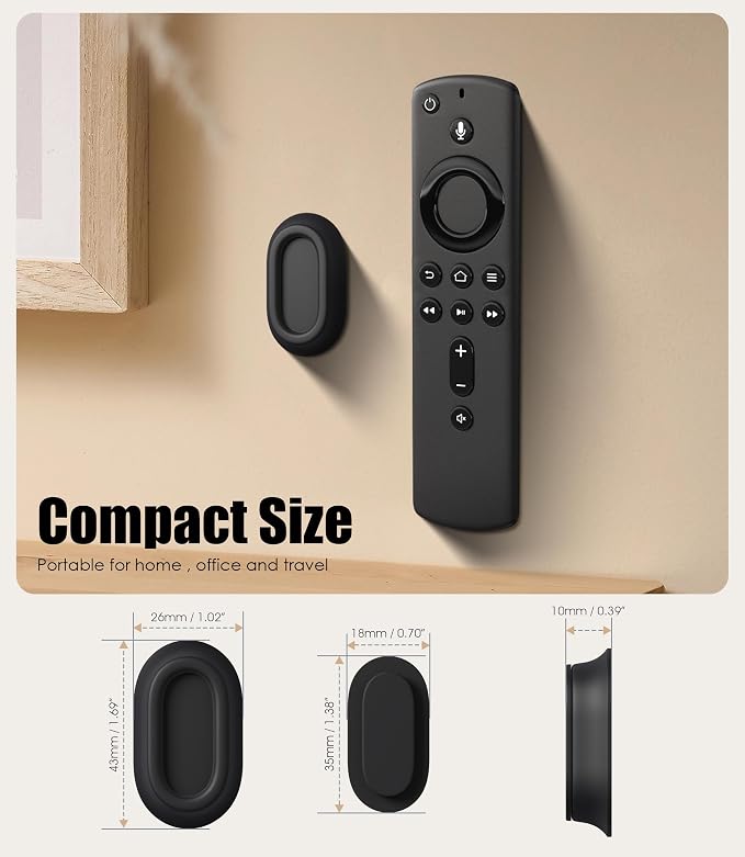 5 Pack Magnetic Remote Control Holder Wall Mount, Upgraded No Drill - Image 2