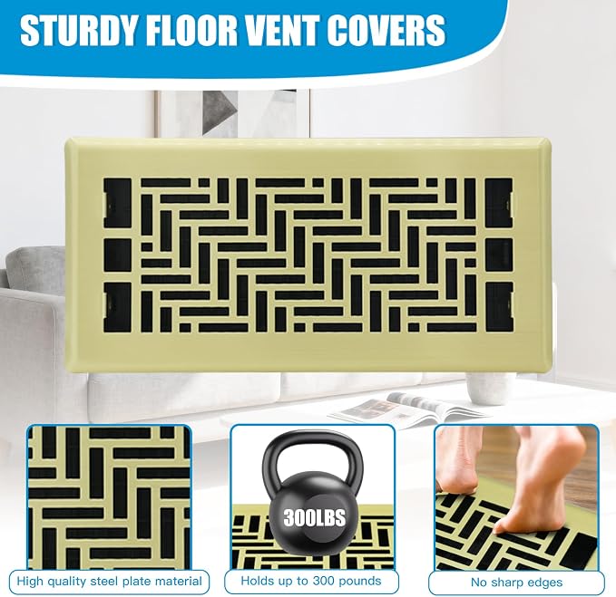 4x10 Inch Heavy Duty Walkable Steel Floor Register - Image 2