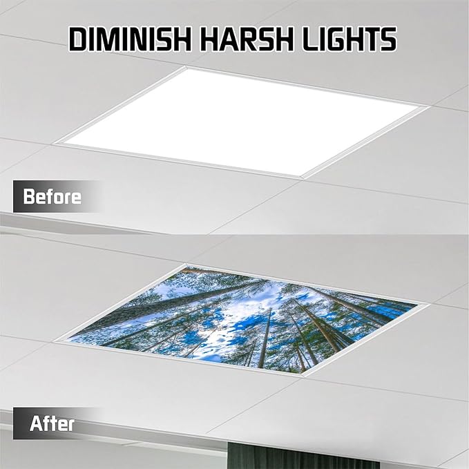 2PCS Fluorescent Light Covers for Classroom Ceiling Lights Magnetic Light Covers - Image 7