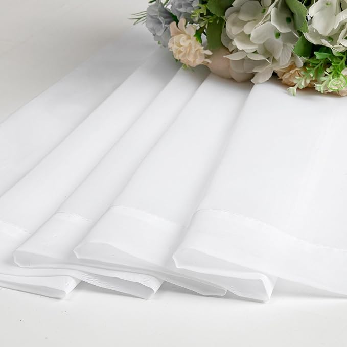 Aiyufeng Sheer Voile Window Treatment Rod Pocket Curtain Panels for Kitchen Bedroom Living Room Drapes Sunlight Filtering Privacy Semi Home Decor Assorted Colors Sizes (White, 40 W x 72 L)