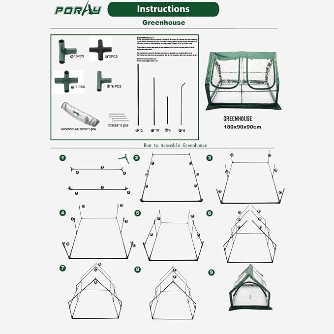 Portable Greenhouse for Garden Bed, Easy Set-Up Gardening Flower House & Plant - Image 7
