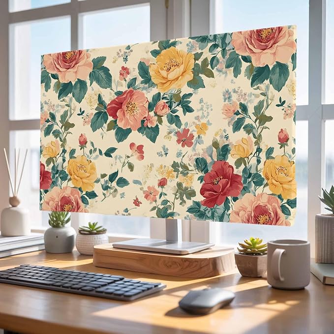 Classic Flower Spring Watercolor Floral Indoor TV Cover, Elastic TV Screen - Image 4