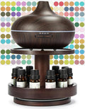 TJ.MOREE Bamboo Essential Oil Organizer 2-Tier Carousel Holder Black Walnut | by TJMOREE