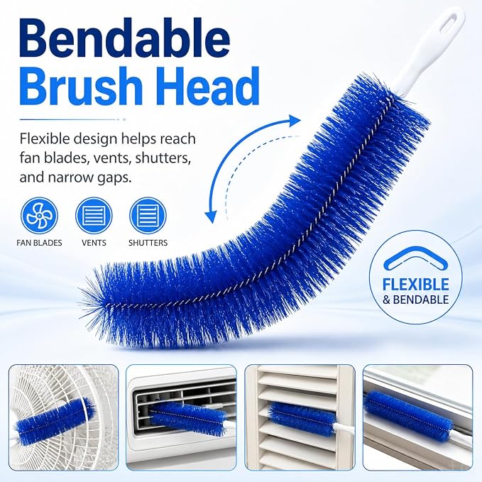 Fan Cleaning Brush, Bendable Microfiber Head, Reusable Dust Remover, Fan - Image 2